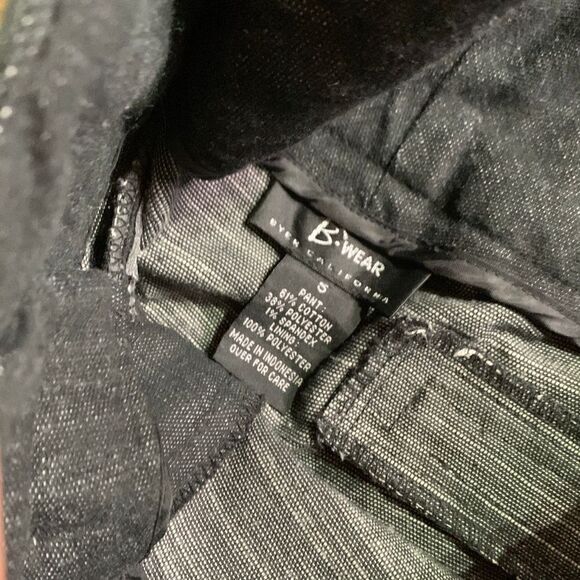 Y2k Black white speckled wide leg dress pants 3 button wide waist band - Picture 5 of 5